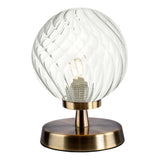 ESB4175-03 Touch Table Lamp Antique Brass With Twisted Glass