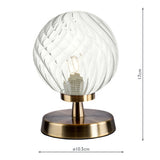 Touch Table Lamp Antique Brass With Twisted Glass