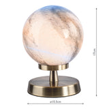 Touch Table Lamp Antique Brass With Planet Glass