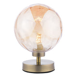 ESB4175-11 Table Lamp Antique Brass Champagne Dimpled 150Mm Glass