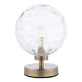 ESB4175-12 Table Lamp Antique Brass Clear Dimpled 150Mm Glass