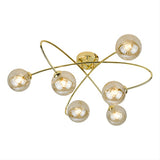 ETT6435 6 Light Semi Flush Polished Gold Champagne Glass