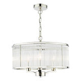 EVE0338 3 Light Pendant Polished Nickel GlassEVE0338 3 Light Pendant Polished Nickel Glass