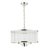 3 Light Pendant Polished Nickel Glass