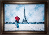 Eiffel Tower Snowy Couple