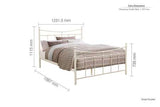 EMIB4CRM Small Double Bed Cream