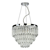 5 Light Pendant Polished Chrome Glass