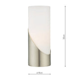 Touch Table Lamp Satin Nickel Opal Glass