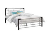 Double Bed Silver & Black