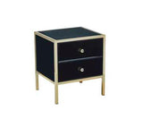 FEN2BSMIR 2 Drawer Bedside Black & Gold