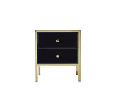 2 Drawer Bedside Black & Gold