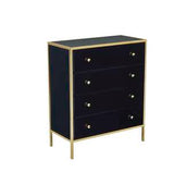 FENCH4MIR 4 Drawer Chest Black & Gold