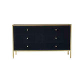 6 Drawer Chest Black & Gold
