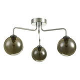 FEY0350-01 3 Light Semi Flush Polished Chrome Smoked Glass