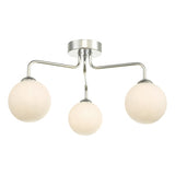 FEY0350-02 3 Light Semi Flush Polished Chrome Opal Glass