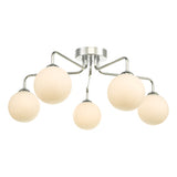 FEY0550-02 5 Light Semi Flush Polished Chrome Opal Glass