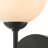 Wall Light Matt Black Opal Glass