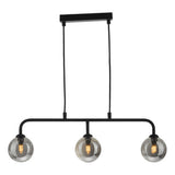 FEY6222-01 3 Light Bar Pendant Matt Black Smoked Glass