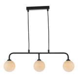 FEY6222-02 3 Light Bar Pendant Matt Black Opal Glass