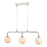 3 Light Bar Pendant Polished Chrome Opal Glass