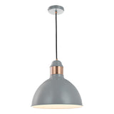 FRE0139 1 Light Single Pendant Grey Satin Copper