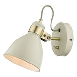 FRE0733 Single Wall Spotlight Cream Antique Brass
