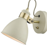 Single Wall Spotlight Cream Antique Brass
