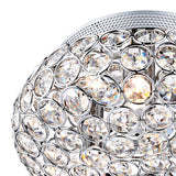3 Light Flush Crystal Polished Chrome