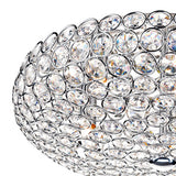5 Light Flush Crystal Polished Chrome