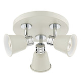 FRY7633 3 Light Plate Spotlight Cream Polished Chrome