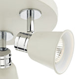 3 Light Plate Spotlight Cream Polished Chrome