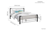 FARB4 Small Double Bed Silver & Black