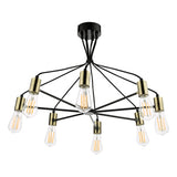GAB0854 8 Light Pendant Satin Black Antique Gold
