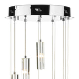 12 Light Cluster Pendant Polished Chrome Crystal Led