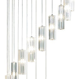 20 Light Cluster Pendant Polished Chrome Crystal Led - 3M Drop