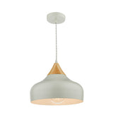 GAU0139 1 Light Single Pendant Grey And Wood