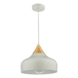 1 Light Single Pendant Grey And Wood