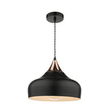 GAU0164 1 Light Single Pendant Black And Copper