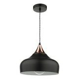 1 Light Single Pendant Black And Copper