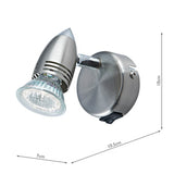 Single Wall Spotlight Satin Chrome (Multipack)
