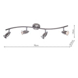 4 Light Bar Spotlight Satin Chrome (Multipack)