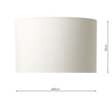 White Cotton Drum Shade 38Cm