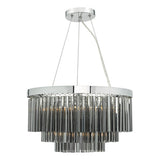 GIO0510 5 Light Pendant Polished Chrome & Smoked Glass