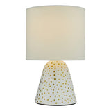 GLE412 Ceramic Table Lamp White With Shade (Twin Pack)