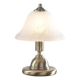 GLO4075 Touch Table Lamp Antique Brass & Glass Shade - Twin Pack