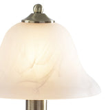 Touch Table Lamp Antique Brass & Glass Shade - Twin Pack