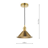 Pendant Natural Brass With Aged Brass Shade