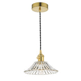 HAD0140-04 Pendant Natural Brass With Flared Glass Shade