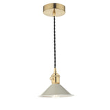 HAD0140-06 1 Light Pendant Natural Brass With Cashmere Shade