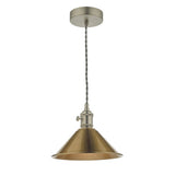 HAD0161-01 Pendant Antique Chrome With Aged Brass Shade